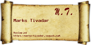 Marks Tivadar névjegykártya
