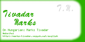 tivadar marks business card
